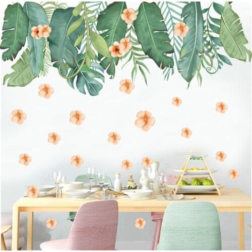Tropical Plants Banana Leaf Wall Stickers for Living room Bedroom Background Wall Decor Vinyl Wall Decal Wall Posters Home Decor