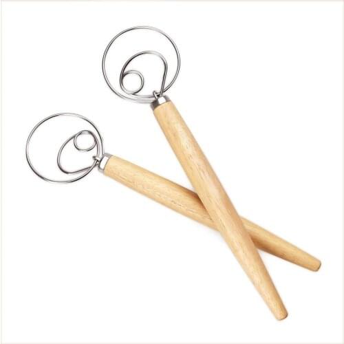 Stainless Steel Coil Whisk Dough Mixer Dough Whisk Baking Tool Artisian Blender For Bread Cookie Dumpling Pizza