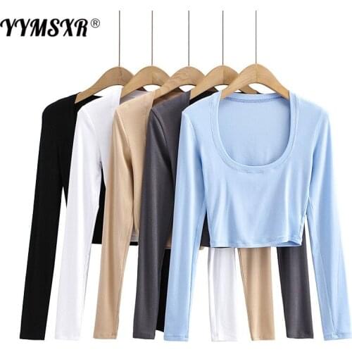 Женские однотонные футболки YYMSXR China At AliExpress