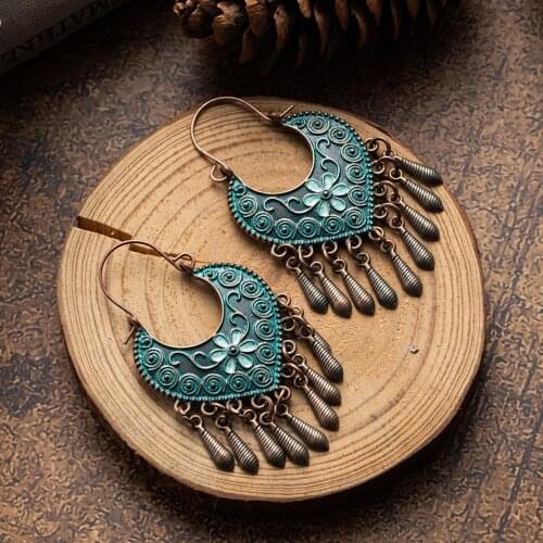 Bohemian Tassel Drop Dangle Earrings For Women 2019 Oversize Fashion Female Earring Vintage Brincos Christmas Jewelry Party Gift