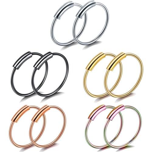 1Pcs Stainless Steel Contact Opening Circle Nose Ring O-type Nose Nose Nose Ring Titanium Steel Nail Accessories