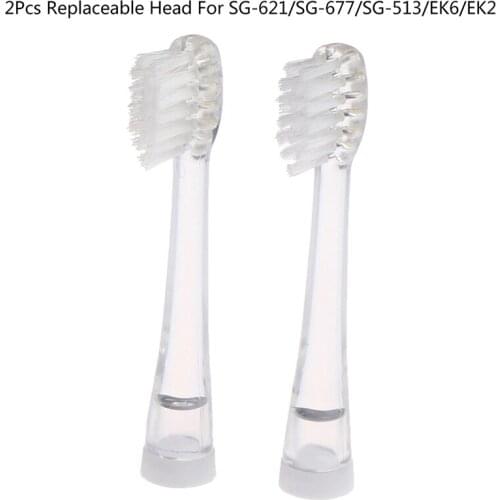 2 Pcs Replaceable Kids Toothbrush Head cleaner For SG-621/SG-677/SG-513/EK6/EK2