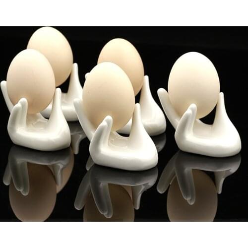 2pcs/set Hand Shape Ceramic Soft or Hard Boiled Egg Cup Holder (Egg holder) for Breakfast Brunch Egg Holder Container Egg Tools