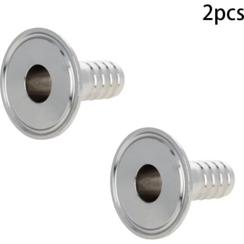 Othmro Hot 2pcs Sanitary Flange Adapter Chucks 50.5mm-91mm Pipe Size 19mm-76mm Barb Fitting Stainless Steel Connector Joints