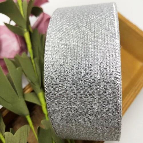 25Yards 38mm Silver Silk Satin Ribbon Party Home Wedding Decoration Gift Wrapping Christmas New Year DIY Material