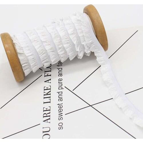 3Yards Elastic Ruffle Lace Trim For Women Garment Wedding Dress Material DIY Handmade Craft Sewing Underwear Accessories