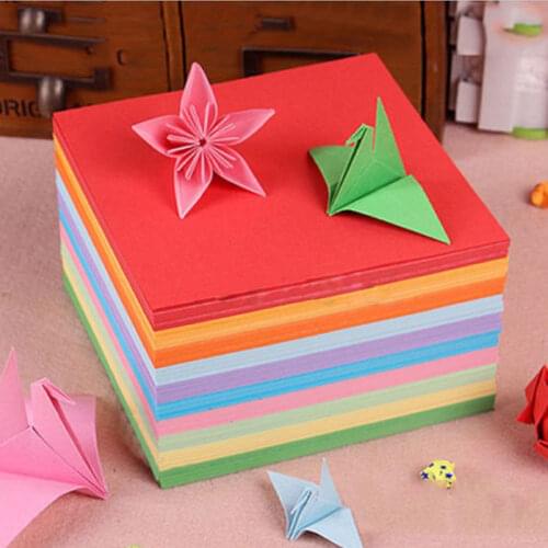 300Pc 10x10 Creativity Origami Square Double Sided Hand Coloured Sheets Craft DIY Colorful New Paper Color Origami