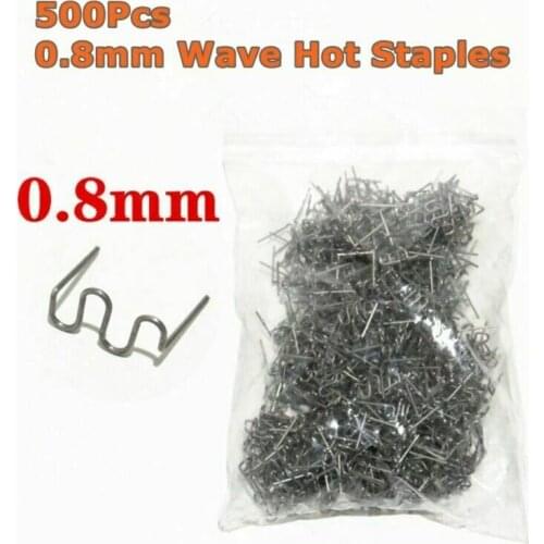 Stainless Steel 500Pcs 0.8mm Plastic Welding Wave Hot Staples Stapler For Car Bumper Repair Pre-cut Staples