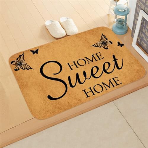 50x80cm Bathroom Kitchen Floor Mat Letter Sweet Home Letter Doormats Entrance Doormat Anti Slip Floor Mats for Living Rooms