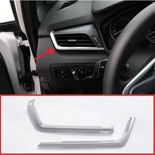 For BMW 2 Series F45 F46 218i 2015-2017 Car Accessories 2 Pcs ABS Chrome Side Air Conditioning Vent Outlet Frame Trim
