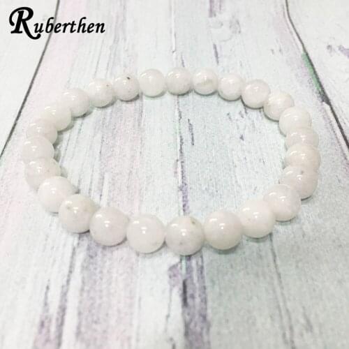 Ruberthen A Grand Moonstone Beaded Bracelet Best Wedding Party Birthday Gift Bracelet Yoga Balance Chakra Jewelry