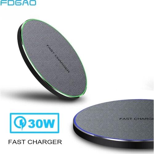 30W Quick Charge For Samsung S20 S10 S9 Note 20 10 Qi Wireless Charger Pad for iPhone 12 Mini Pro Max 11 XS XR X 8 Fast Charging