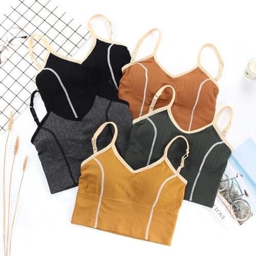 Sexy Bras Summer Girls Tank Crop Top Seamless Sexy U-shaped Back Tube Tops Female Sports Underwear Bra Bralette Brassiere