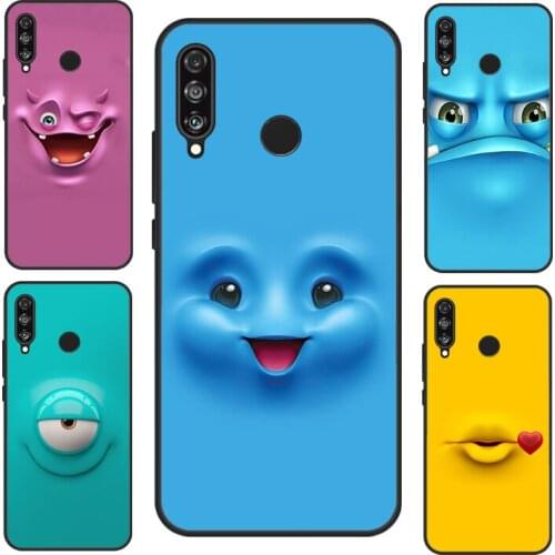 3D funny face Cute For Huawei P40 Lite P20 P30 Pro Mate 20 Lite Nova 5T P Smart 2019 Case For Honor 8X 9X 10i