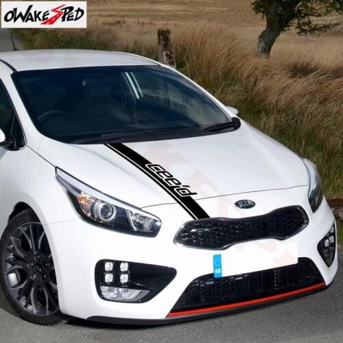 For KIA Ceed Car Sports Stripes Styling Engine Cover Decor Stickers Vinyl Decal Auto Hood Bonnet Accessories Sticker