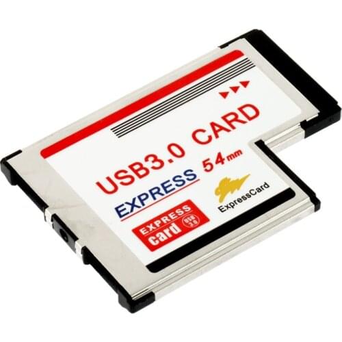 Express Card Expresscard 54mm to 2-Port Dual USB 3.0 USB3.0 Hub Converter Adapter Card w/ DC Jack 5Gbps For Laotop Notebook PC