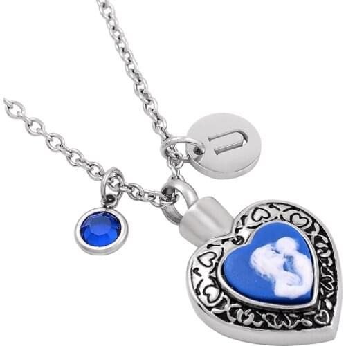 IJD9789 DIY heart shaped memorial urn pendant stainless steel keepsake cremation ashes necklace