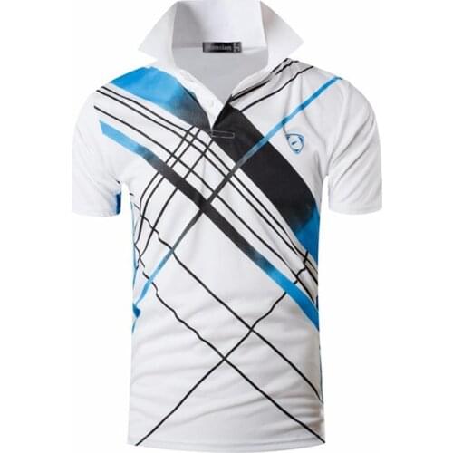 Jeansian Mens Sport Tee Polo Shirts POLOS Poloshirts Golf Tennis Badminton Dry Fit Short Sleeve LSL226 White
