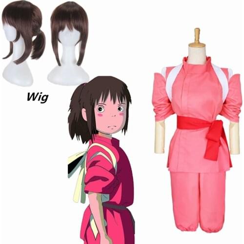Japenese Style Anime Spirited Away Cosplay Suits Takino Chihiro Show Cosplay Costume Kamikakushi Girls Pink Kimono Sets