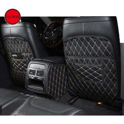 Leather Protective Anti Kicking Padded Child for VW Touareg 2011-2018 Car Seat Back Scuff Dirt Protection Rear Armrest Cover