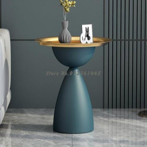 Nordic Creative Side Table Modern Living Room Round Small Tea Table Sofa Side Table Simple Iron Corner Small Round Table