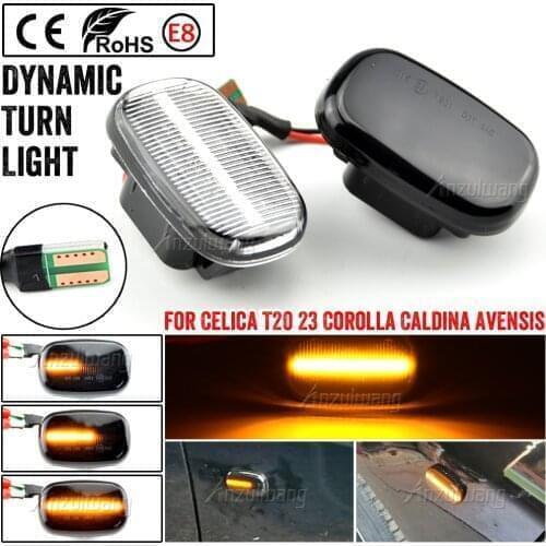 2PCS Flowing Turn Signal Light Dynamic Led Side Marker Panel Lamp for Toyota Corolla Carina E T19 Corolla E10/E11/E12 Celica