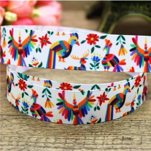 DHK 7/8'' 5yards mexico skull block printed grosgrain ribbon Accessory hairbow headwear DIY 22mm C1230