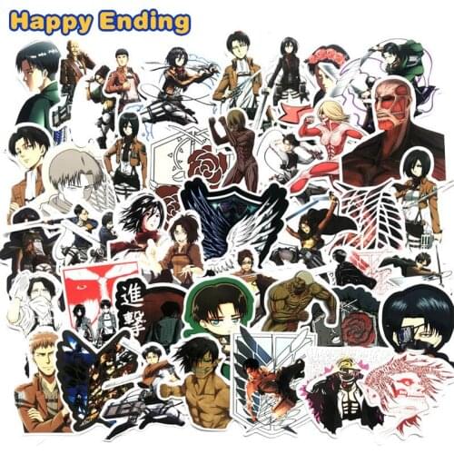 10/42Pcs Superhero Attack On Titan Stickers Japan Anime Sticker For Laptop Luggage Motorcycle Phone Skateboard Backpack Sticker