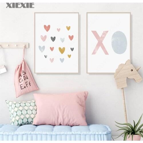 Rainbow Lovely Cartoon Boho Style Girl Nursery for Kids Room Home Decorative No Frame Decor Canvas Paintings Wall Art Pictures