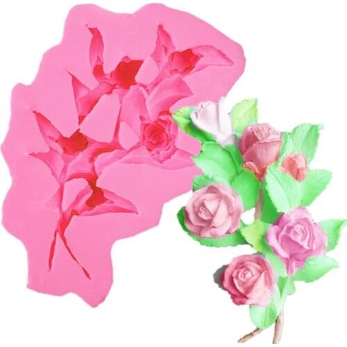 Valentines Day Rose Flowers Chocolate Silicone Mold Mousse Cake DIY Cake Decoration Handmade Soap Drip Mold