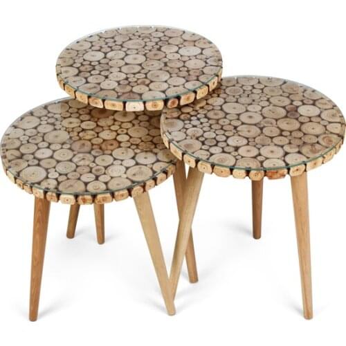 Modern Evdeco Wood Lathe Legs coffee table Set coffee table table basse