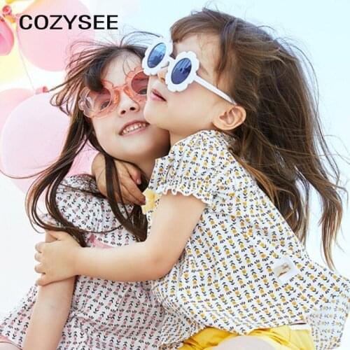 Trend 2019 Cute Sun Flower Round Sunglasses for Children Boys Girls Sun Flower Child Glasses with UV Protection
