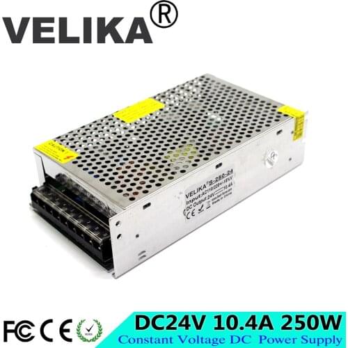 Universal Switch Power Supply DC24V 10.4A 250W Power Adapter Driver 110V 220V AC DC 24V SMPS For LED Strip Display Light Printer