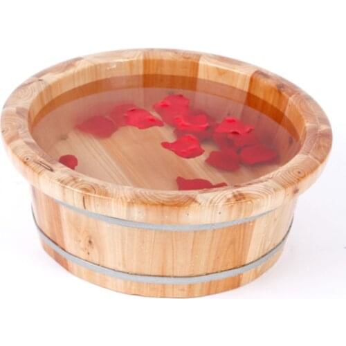 Foot Bathtub Wooden Bucket Foot Bath Barrel Basin Spa Tub Wood Basin Foot Wash Basin For Household