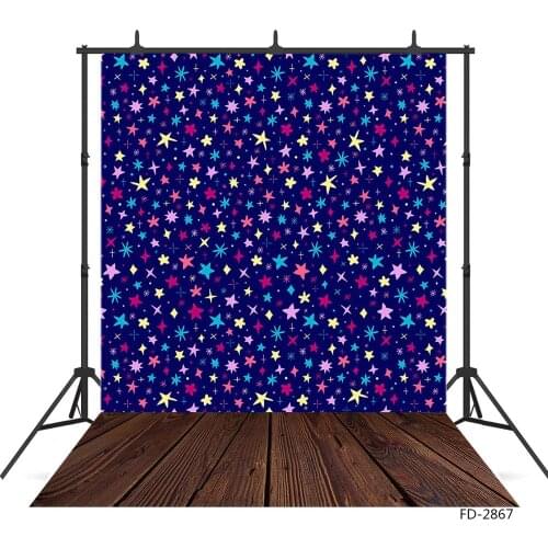 Cartoon Little Stars Blue Photographic Backdrop for Vinyl Photo Studio Backgrounds for Children Baby Shower Photocall Fond Photo