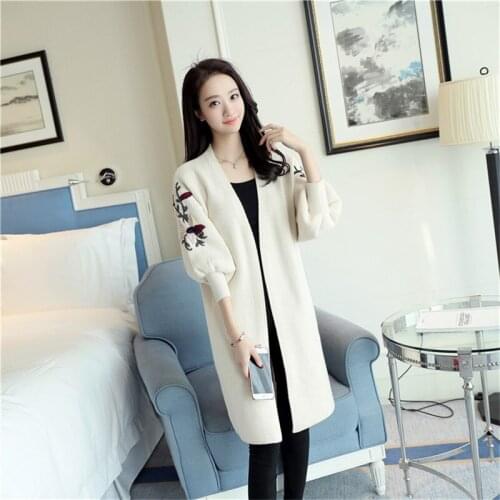 Autumn Women Long Sweater Cardigan Coats Fashion Winter Korean Long Sleeve Loose Knitwear Tops Pull Femme Plus Size Clothes G814