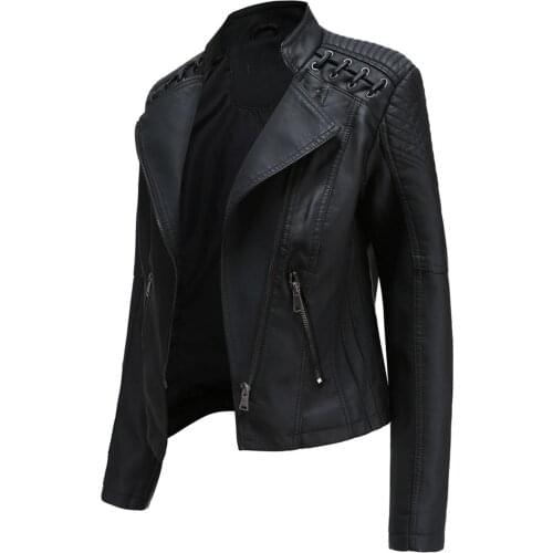 2020 Female Coat Jacket Outwear Faux Leather Zipper Short Coats For Women Plus Size Slim Autumn Short Jacket Womens Clothing