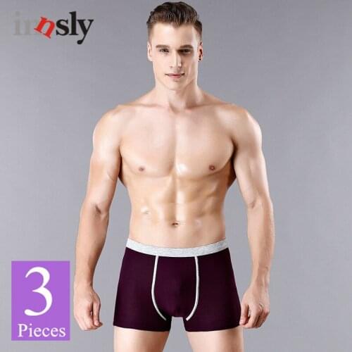 3 Pieces/Set Bamboo Fiber Mens Underwear Boxer Breathable High Quality Large Size Loose Mid-rise Comfortable Elastic Shorts