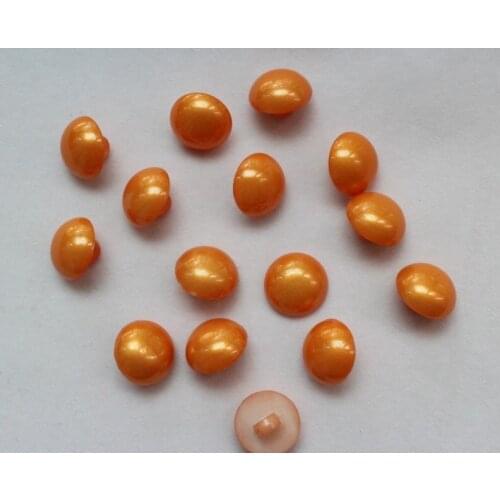 500pcs retro plastic domed button- pearly 18mm-shank orange big