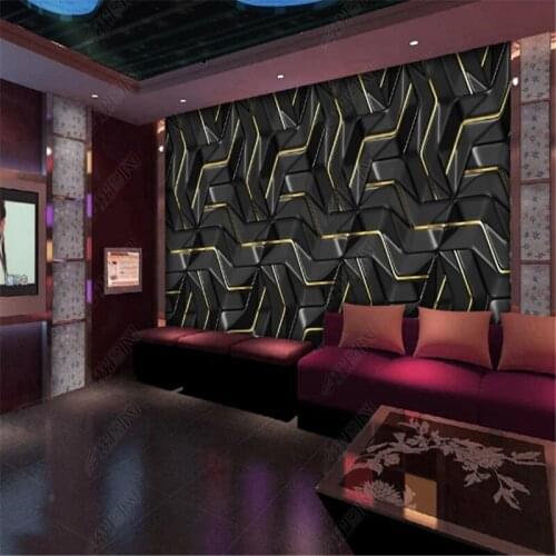Abstract Dynamic 3D Metal Texture Golden Bar Wallpapers Industrial Decor KTV Background Wall Papers Mural Bedroom Wallpaper