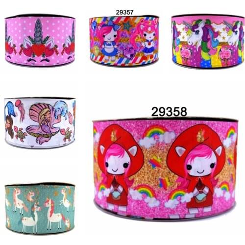 Free shipping 50 yard cartoon printed grosgrain ribbon 29425