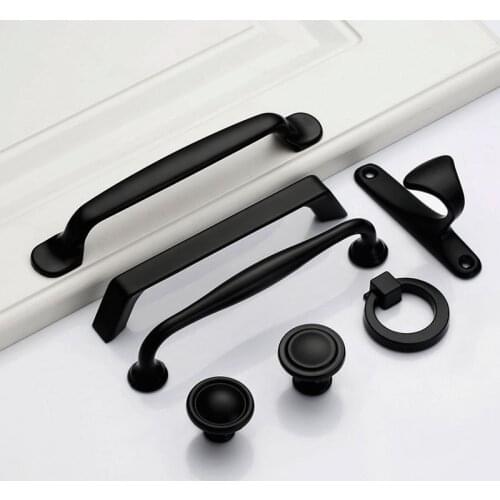 Muebles Black Handles for Furniture Cabinet Knobs and Handles Kitchen Handles Drawer Knobs Cabinet Pulls Cupboard Handles Knobs