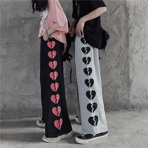 Jogger Harajuku Printed Wide Leg Pants Loose Large Size Casual Pants Female Student Trendy Pants MenS Jeans y2k