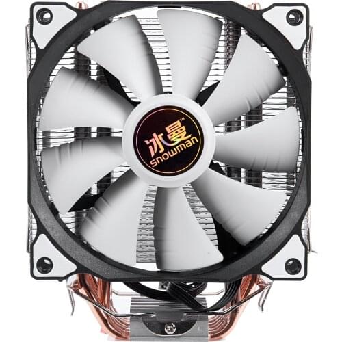 SNOWMAN 4 PIN CPU cooler 6 heatpipe Single/Double fan cooling 12 cm fan LGA775 1151 115x 1366 support Intel AMD