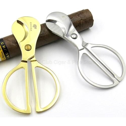 COHIBA High Grade Stainless Steel Metal Cigar Cigarette Cutter Scissor Accessories Cigar Blade Professional Tobacco Smoking Tool