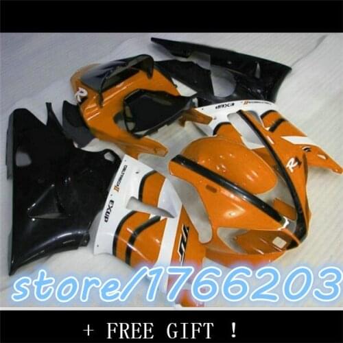 Custom motorcycle three free package YZF R1 YZF R1 2000-2001-00-01 YZF1000 YZFR1 orange white black barca first fairing sections