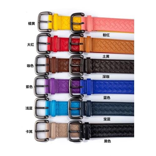 Hand-Woven Mens Womens Belts High-End Fashion Luxury Leather Pin Buckle Couple Belts for men women Business Leisure Gft2021