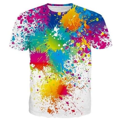 New 3D Printing Paint Splatter Fashion Men Women Hip HopT-shirt Plus Size S-7XL Harajuku Graphic T Shirts