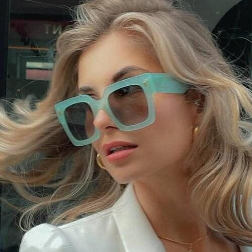 2021 New Vintage Big Frame Square Sunglasses Women Fashion Jelly Color Sun Glasses Female Summer Shades Oculos Feminino UV400