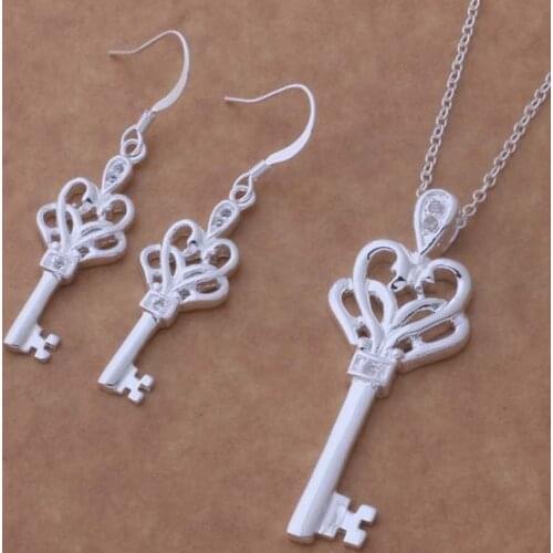 Wholesale High quality silver plated Fashion jewelry earrings necklace WT-335